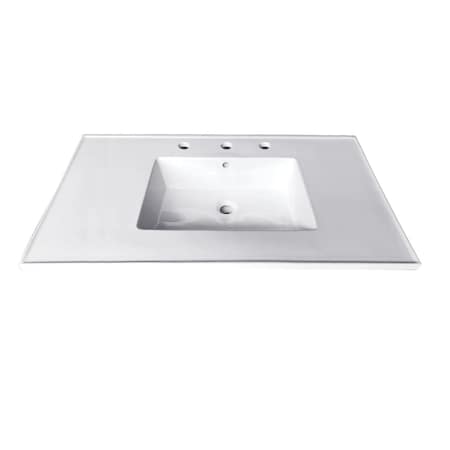 Fauceture Continental 31"x22" Ceramic Vanity Top W/ Integrated Basin 3H, White LBT31227W38